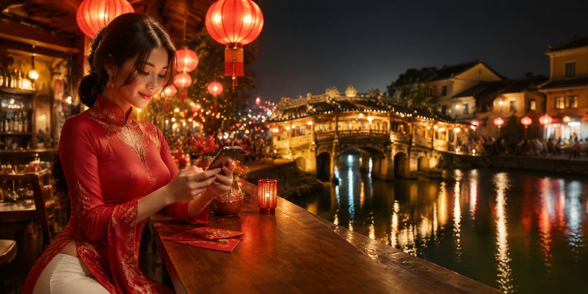 Phong bì đỏ và áo dài truyền thống Hội An – không khí lễ hội gắn với bonus và kèo thể thao theo mùa